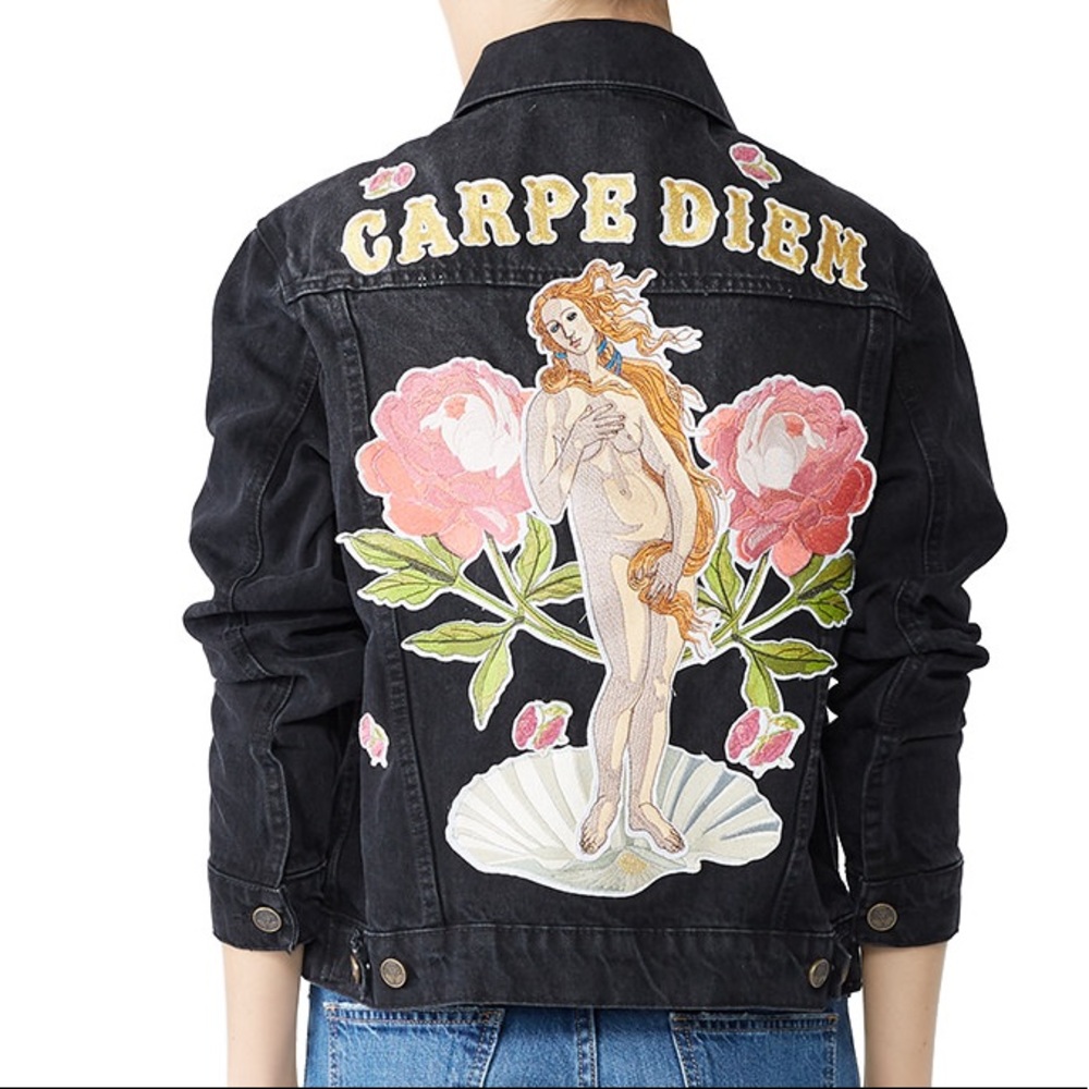 Denim & Bone Birth of Venus Embroidered Denim XS